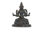 A BRONZE MODEL OF SEATED SHIVA