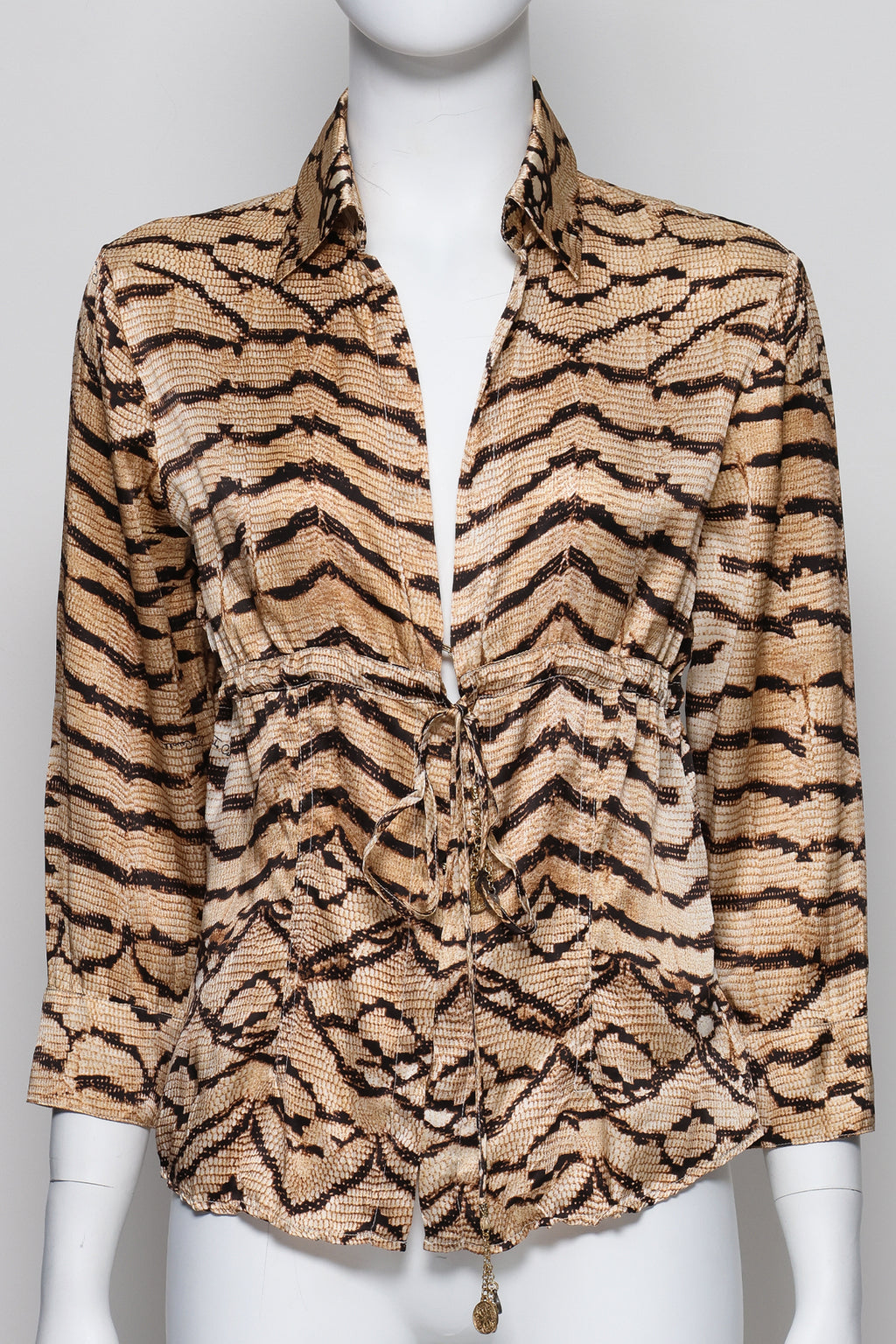 ROBERTO CAVALLI - A SILK SNAKESKIN BLOUSE