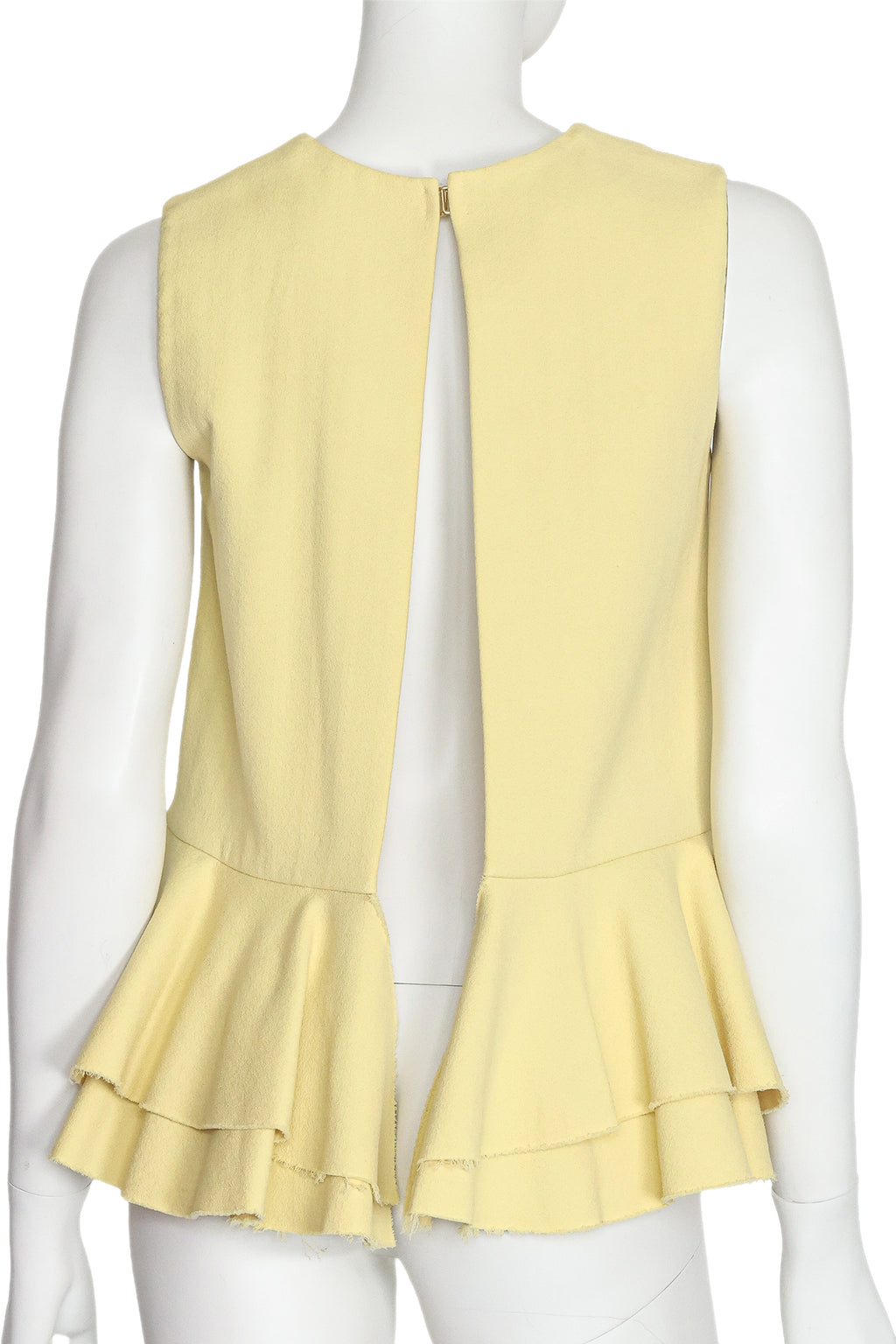 MARNI - A YELLOW SLEEVELESS RUFFLE HEM TOP