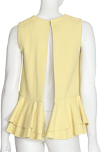 MARNI - A YELLOW SLEEVELESS RUFFLE HEM TOP