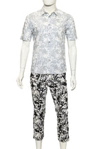 JIL SANDER - A SCRIBBLE PRINT SHIRT AND TROUSERS ENSEMBLE