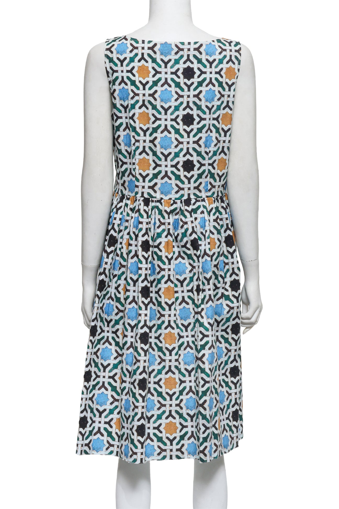 PRADA - A SLEEVELESS MOSIAC PRINT DRESS