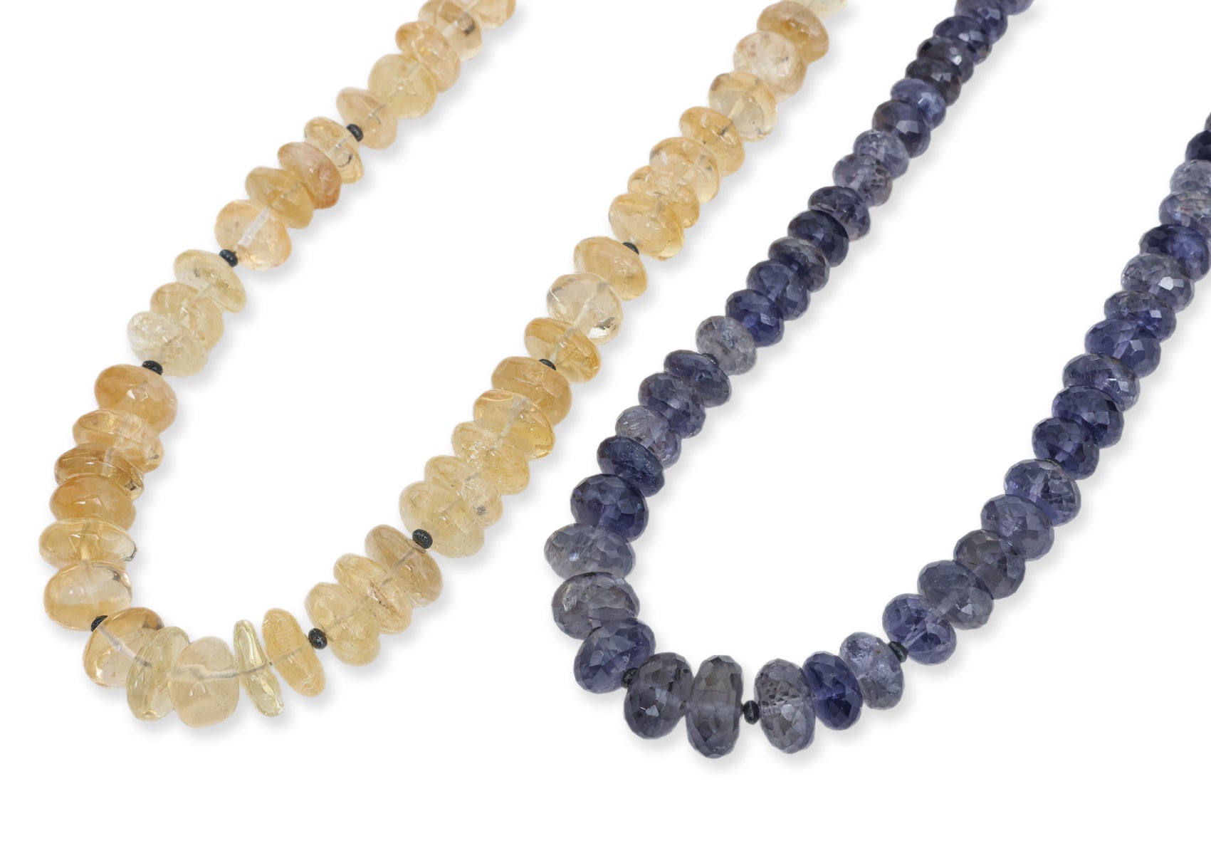 TWO SEMI-PRECIOUS STONE NECKLACES