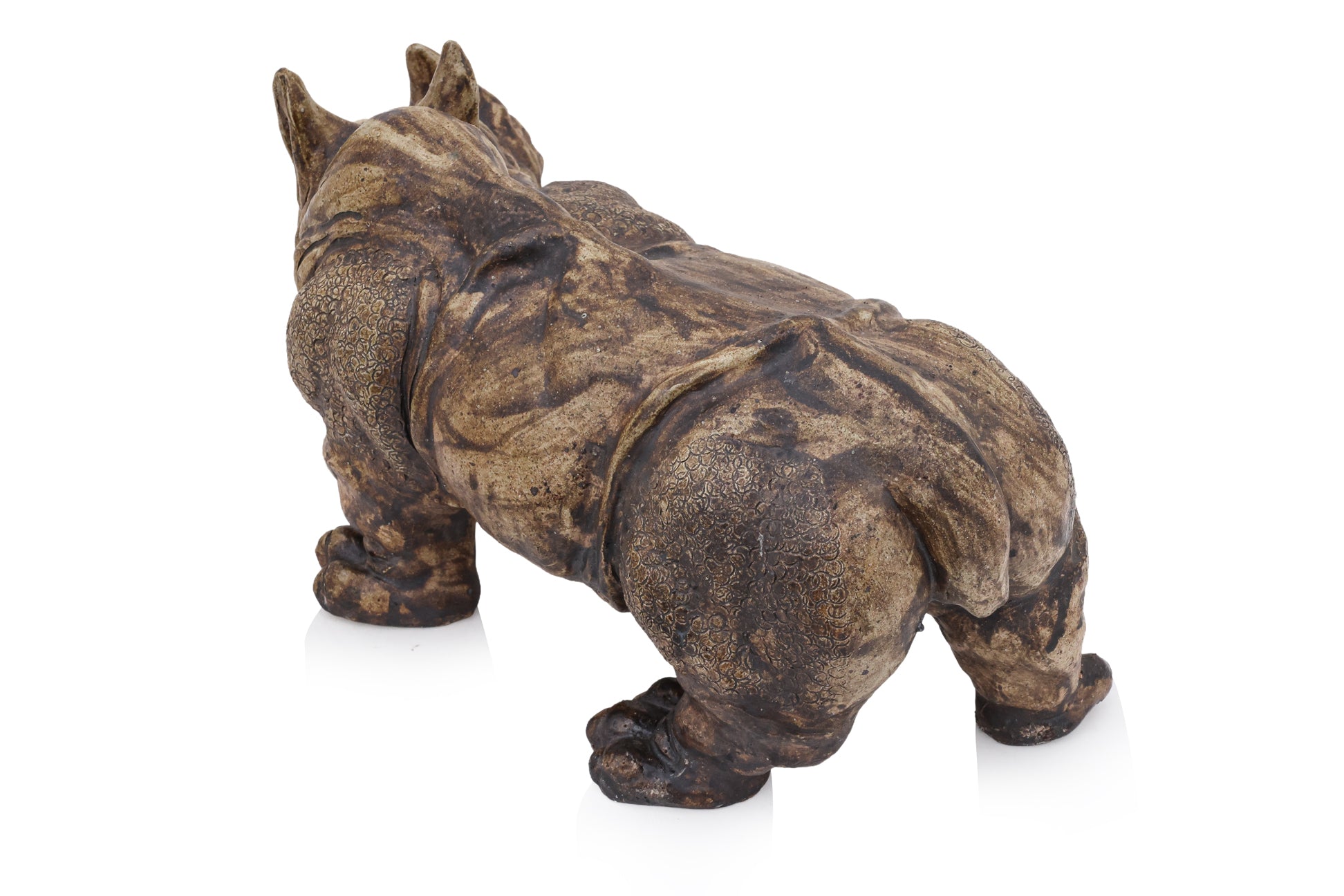 A LARGE SHIWAN POTTERY MODEL OF A RHINOCEROS