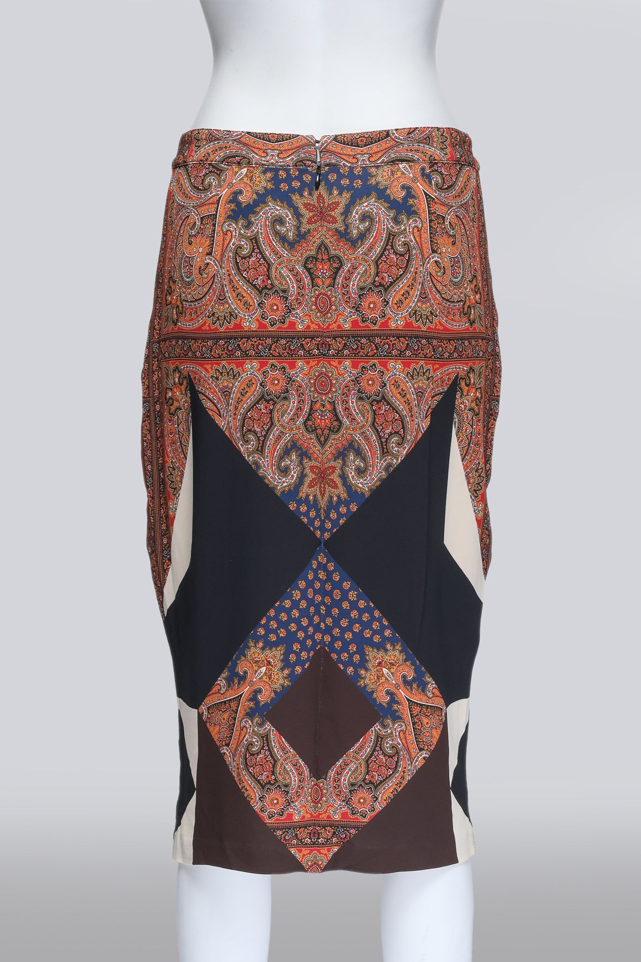 GIVENCHY - A GEOMETRIC PAISLEY PRINT SKIRT