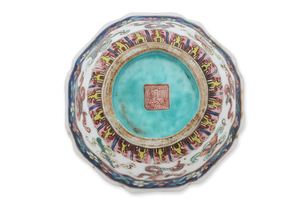 TWO FAMILLE ROSE PORCELAIN BOWLS