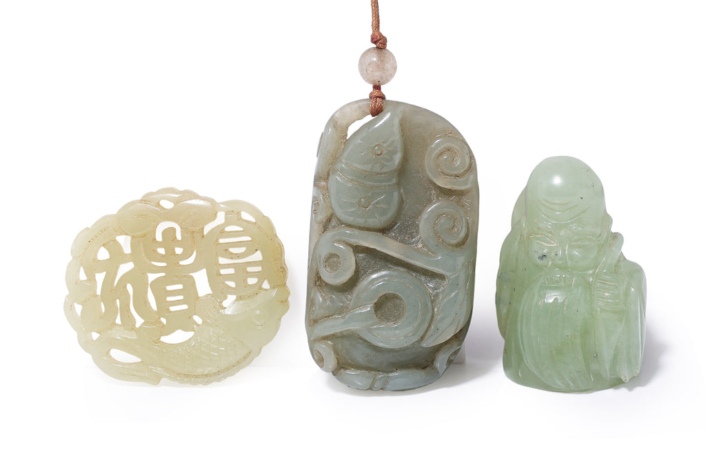 A GROUP OF THREE JADE CARVINGS