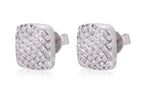 A PAIR OF CHANNEL SET DIAMOND 'WAVE' STUD EARRINGS