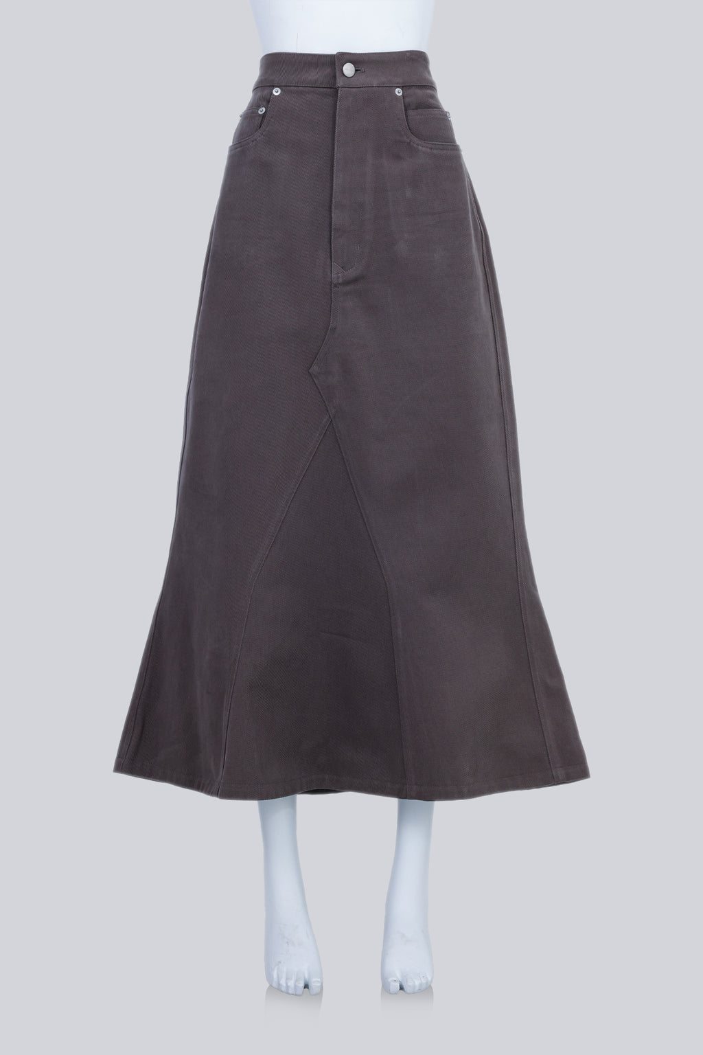 RICK OWENS - A STROBE '22 DENIM GODET SKIRT