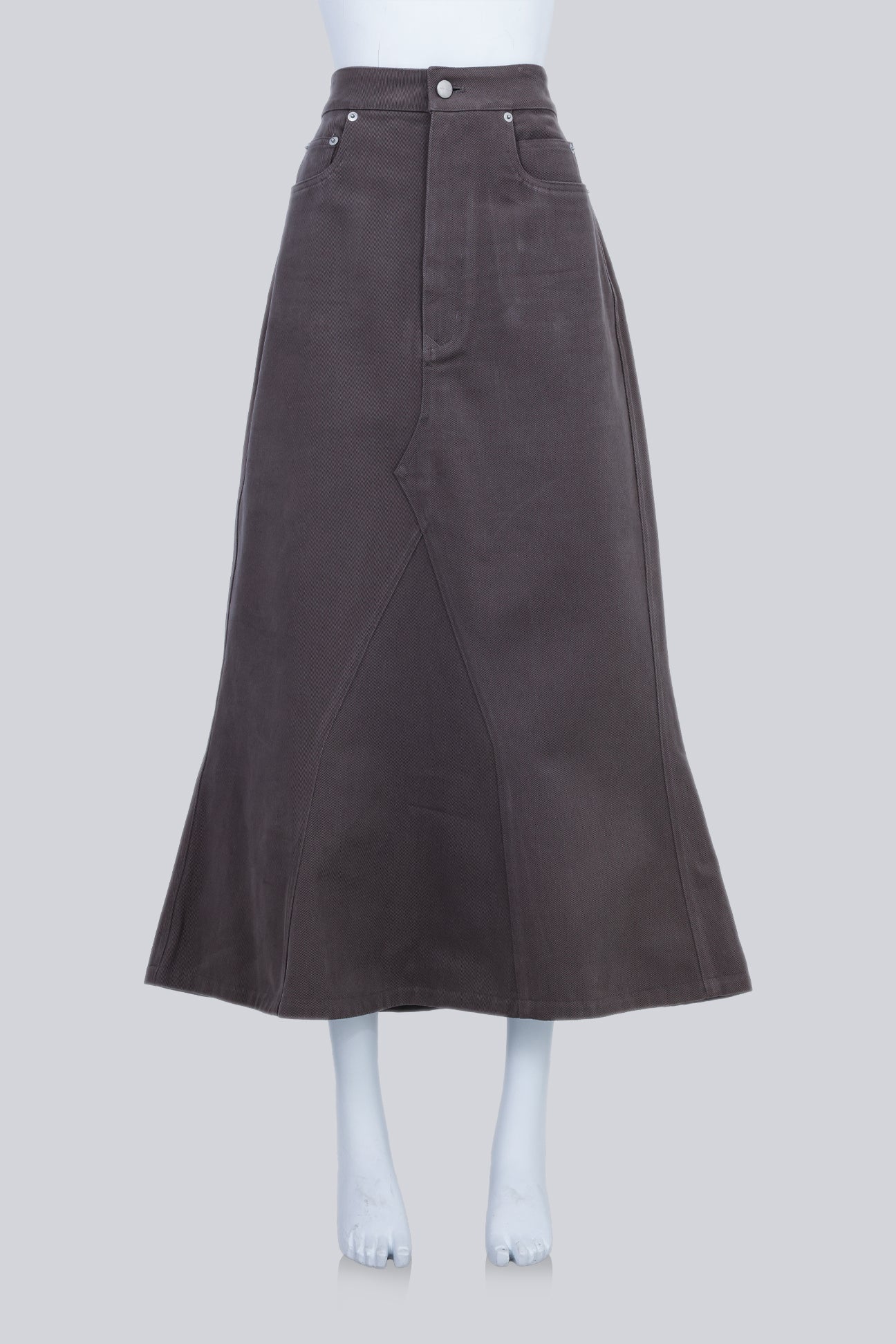RICK OWENS - A STROBE '22 DENIM GODET SKIRT