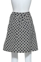 MIU MIU - A BLACK AND WHITE GEOMETRIC PRINT MINI SKIRT