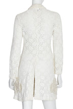 COMME DES GARÇONS - A LACE COAT WITH APPLIQUÉ KNITTED FLORAL MOTIF, 2011