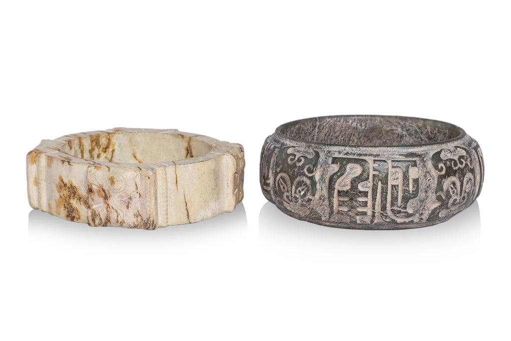 AN ARCHAISTIC JADE BANGLE AND CONG