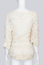 JUNYA WATANABE COMME DES GARCONS - A 2004 IVORY ASYMMETRICAL OPEN-KNIT SHIRT