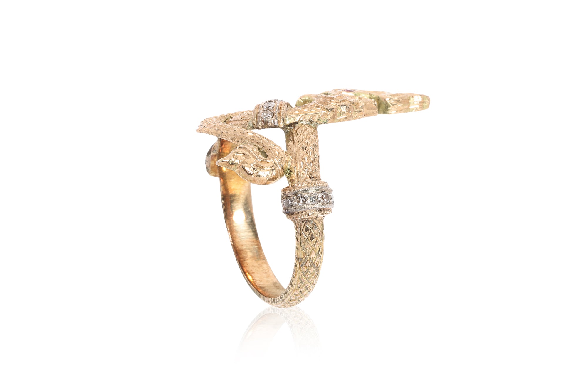 A GEM SET 'NAGA' RING