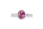 A PINK TOURMALINE AND DIAMOND RING