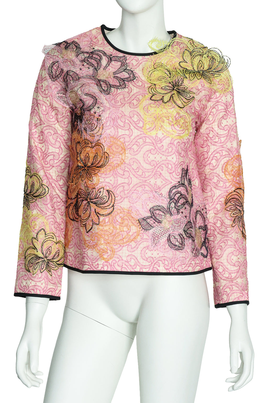 MSGM - AN EMBROIDERED TULLE TOP