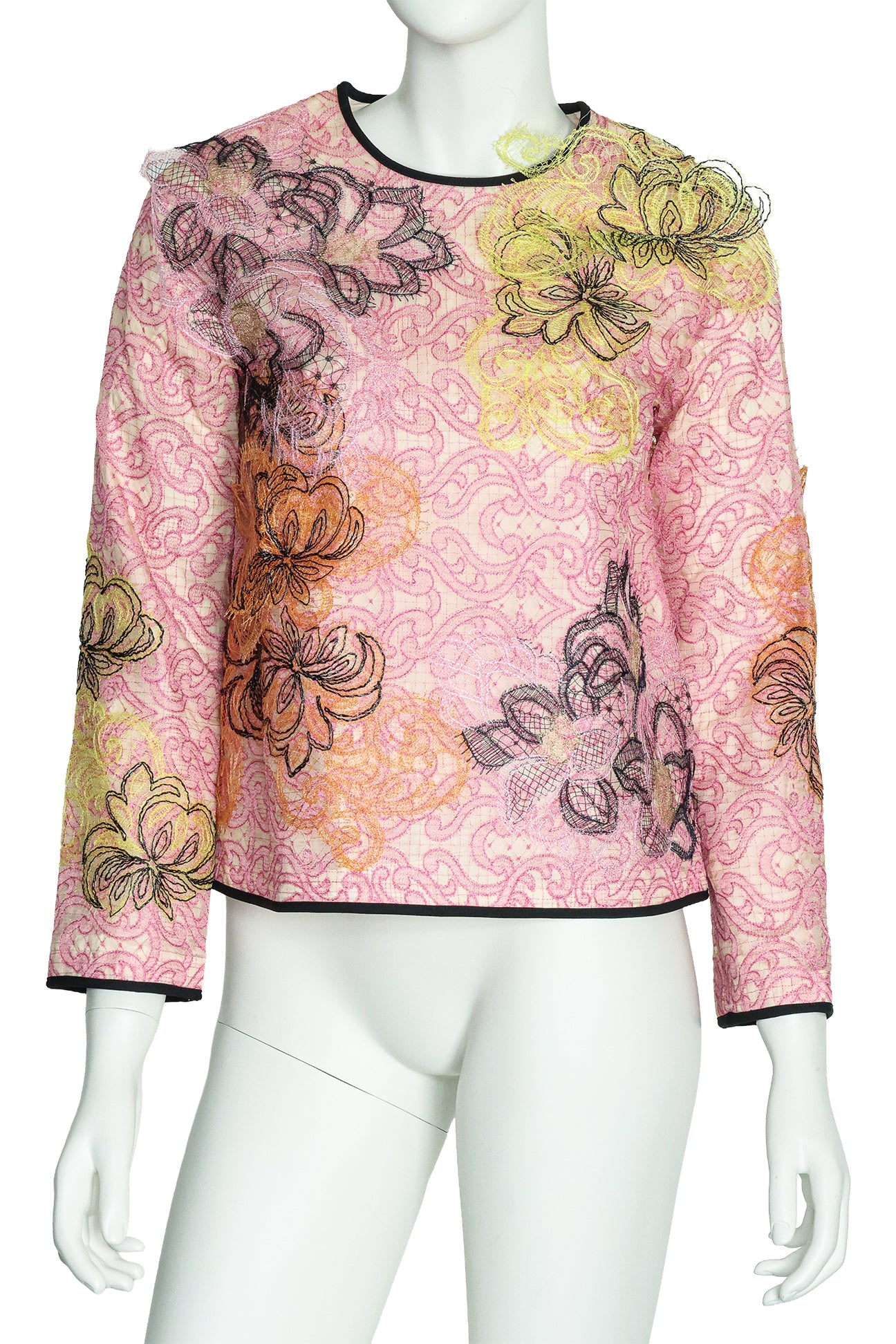 MSGM - AN EMBROIDERED TULLE TOP