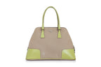 PRADA - A CINGHIALE DOME BAG WITH GREEN ACCENTS