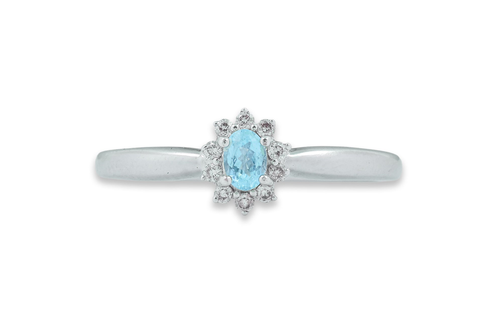 A PARAIBA TOURMALINE AND DIAMOND RING