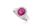 A BURMESE RUBY AND DIAMOND RING
