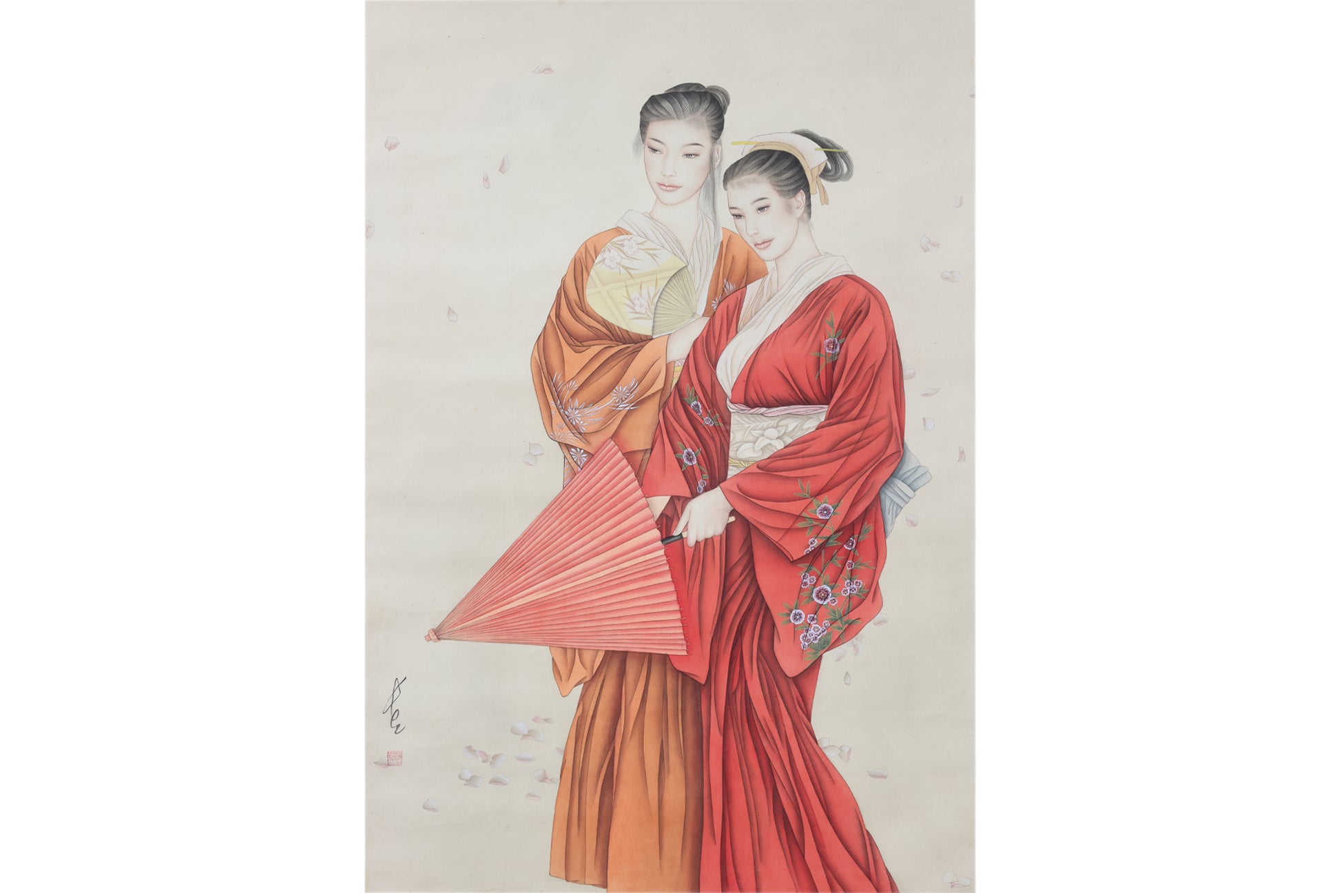 FENG CHANGJIANG (B.1943) - PORTRAIT OF TWO LADIES IN KIMONOS