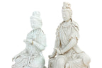 TWO BLANC DE CHINE GLAZED GUANYIN FIGURES