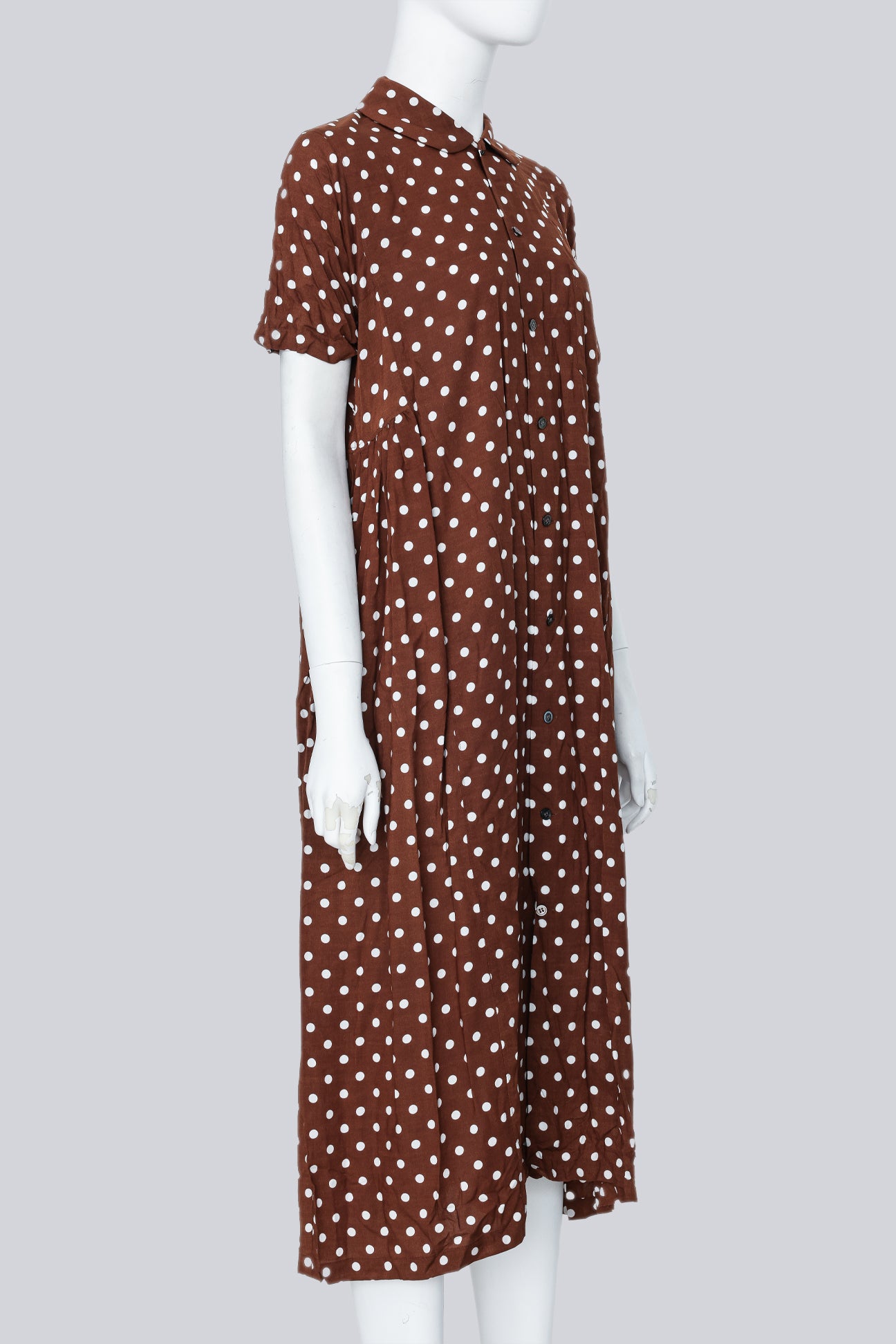 COMME DES GARÇONS - A 2015 BROWN AND WHITE POLKA DOT DRESS