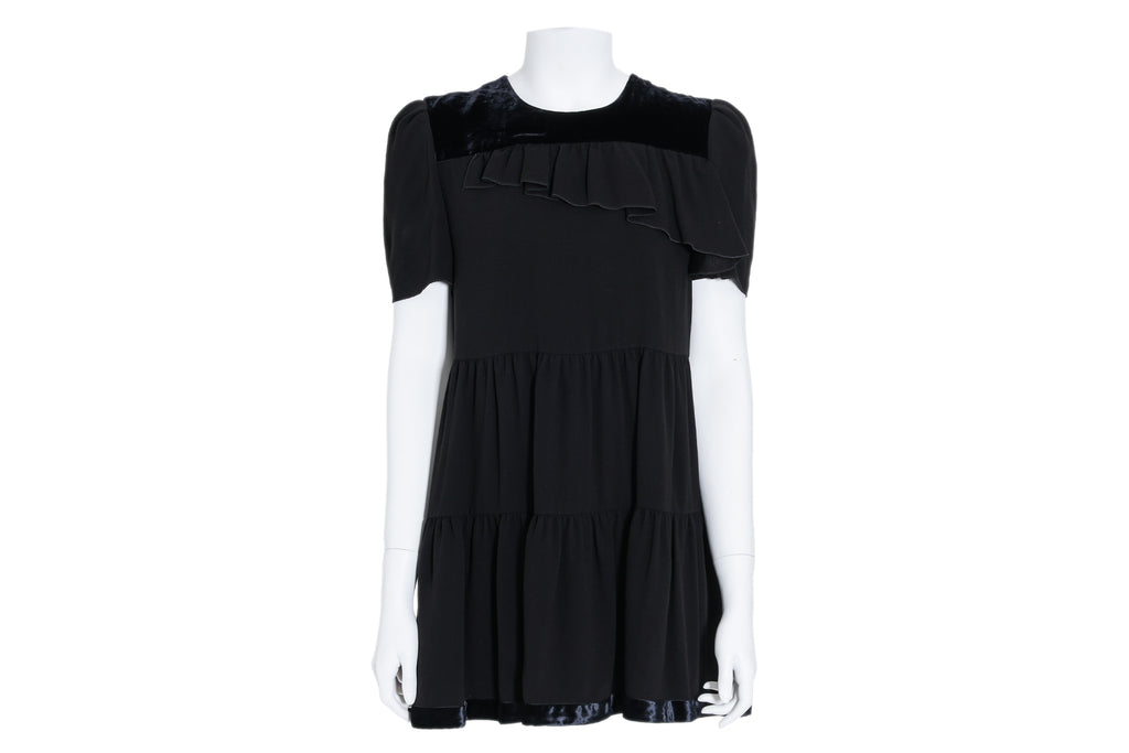 A PRADA BLACK RUFFLE DRESS