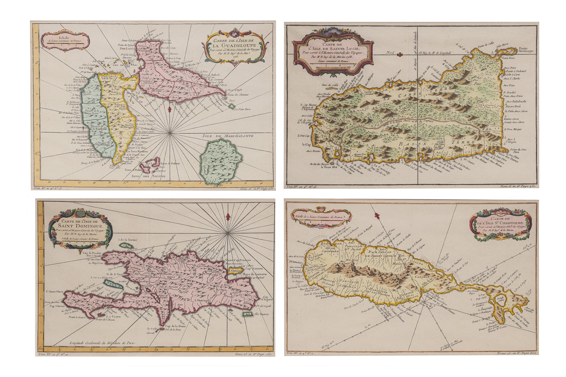 A GROUP OF FOUR MAPS OF THE CARIBBEAN, ABBE PREVOST, C. 1746-1780