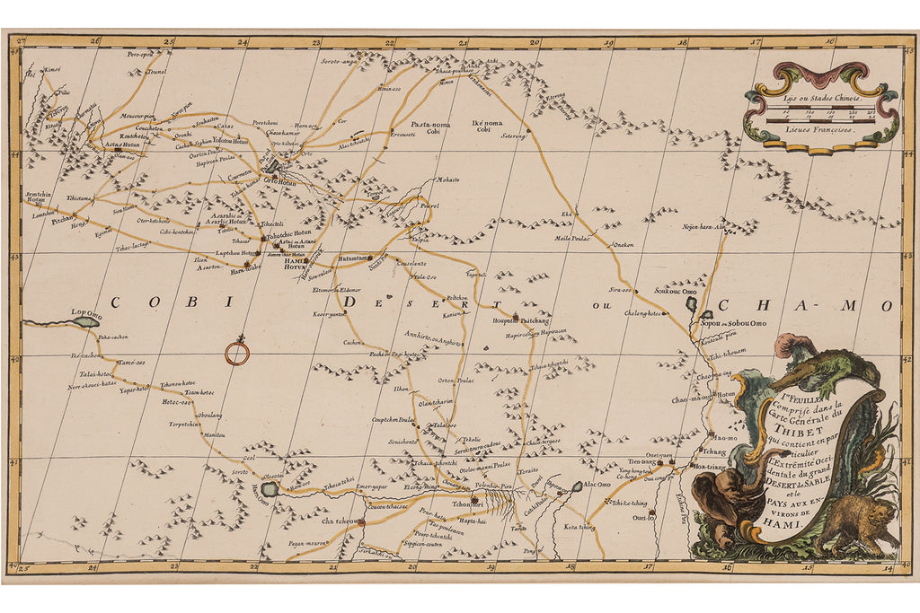 TWO EARLY HAND-COLOURED AND ENGRAVED MAPS OF TIBET, JEAN B. B. D'ANVILLE, 1737