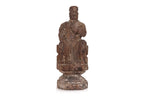 A CARVED POLYCHROME FIGURE OF GUANDI