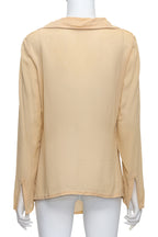 GUCCI - A SHEER YELLOW DRAPED BLOUSE