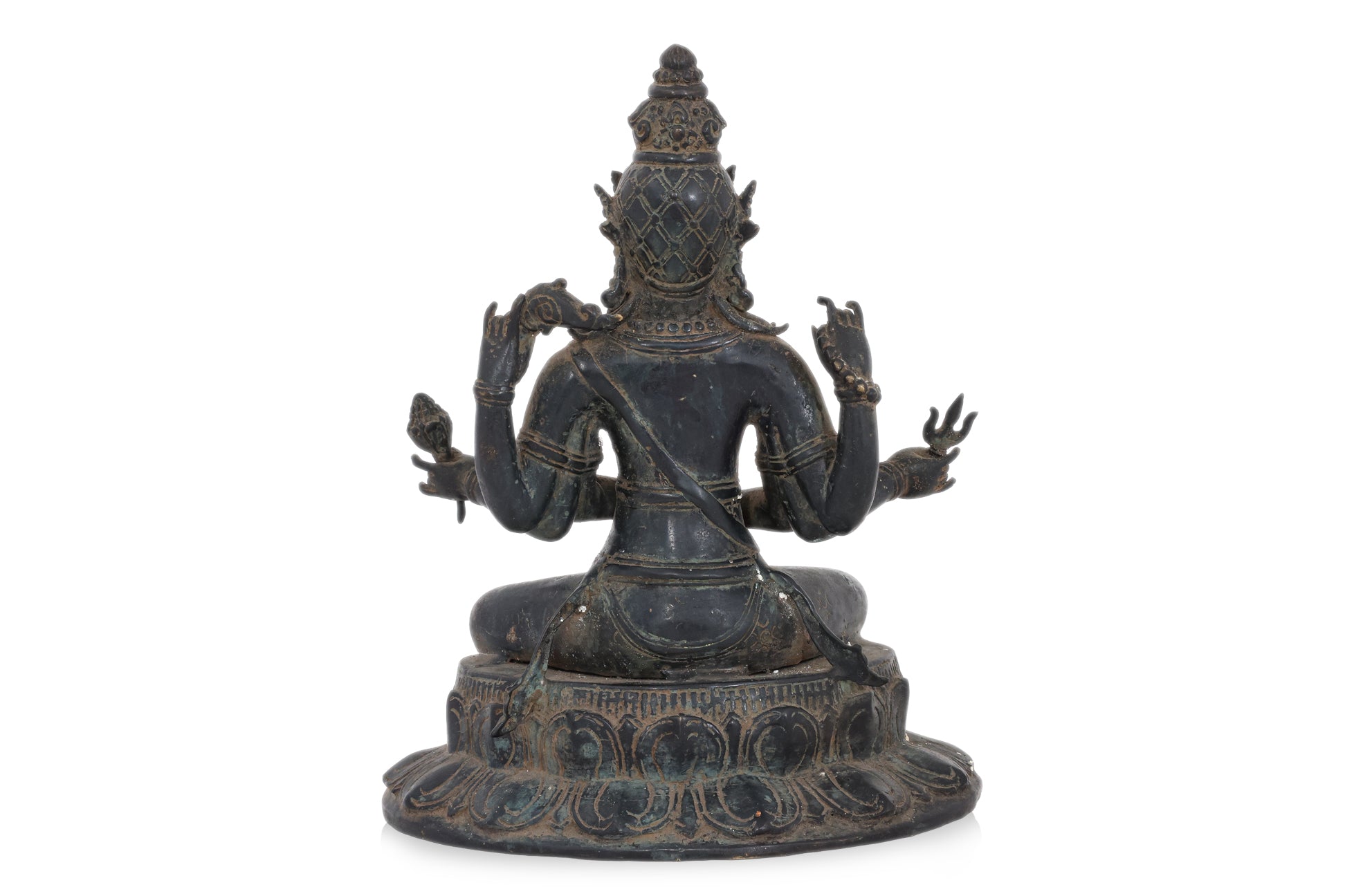 A BRONZE MODEL OF SEATED SHIVA