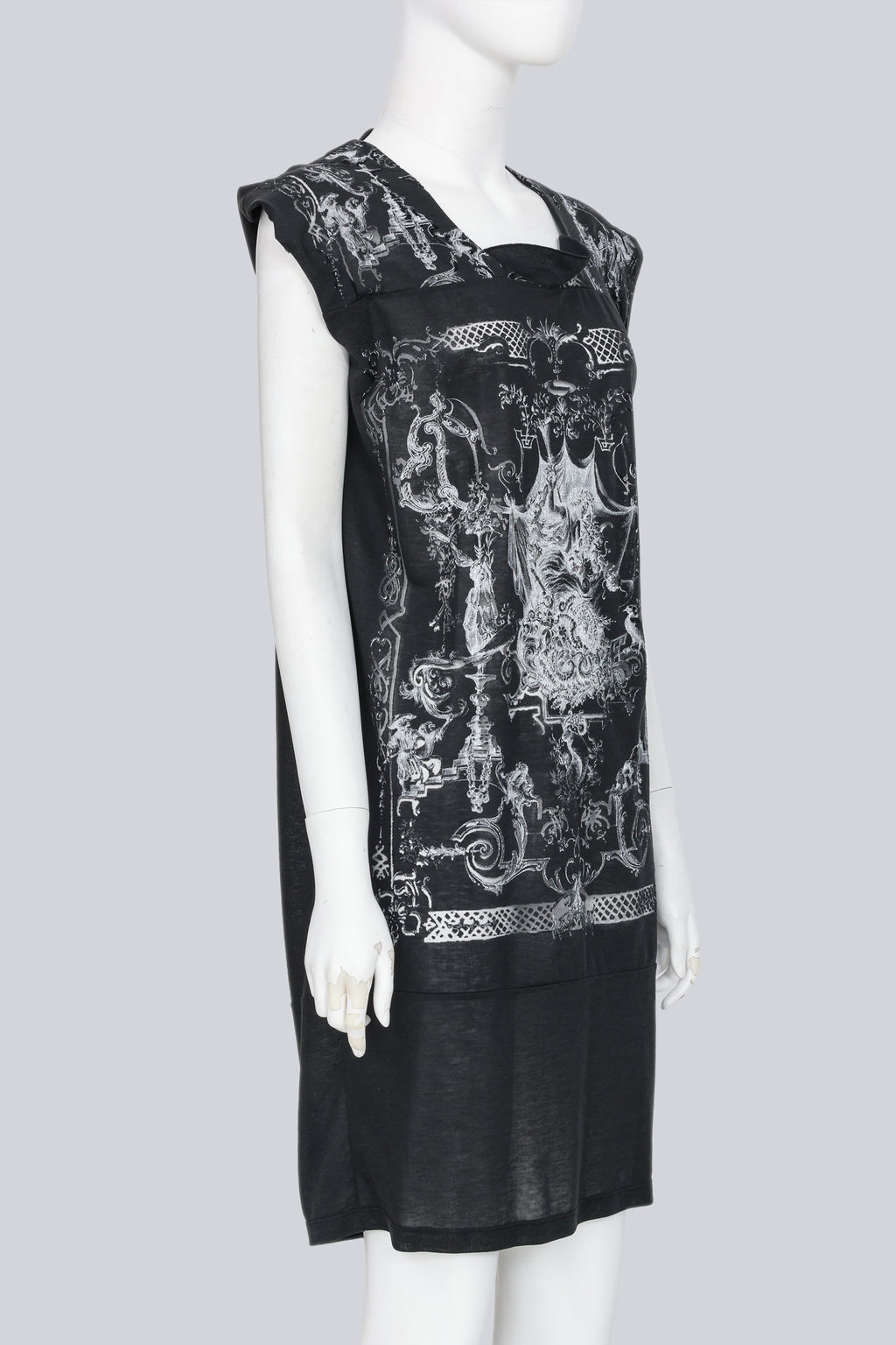 BALENCIAGA.TS - A 2009 SHEER ANCIENT GREECE GOTHIC INSPIRED PRINT DRESS