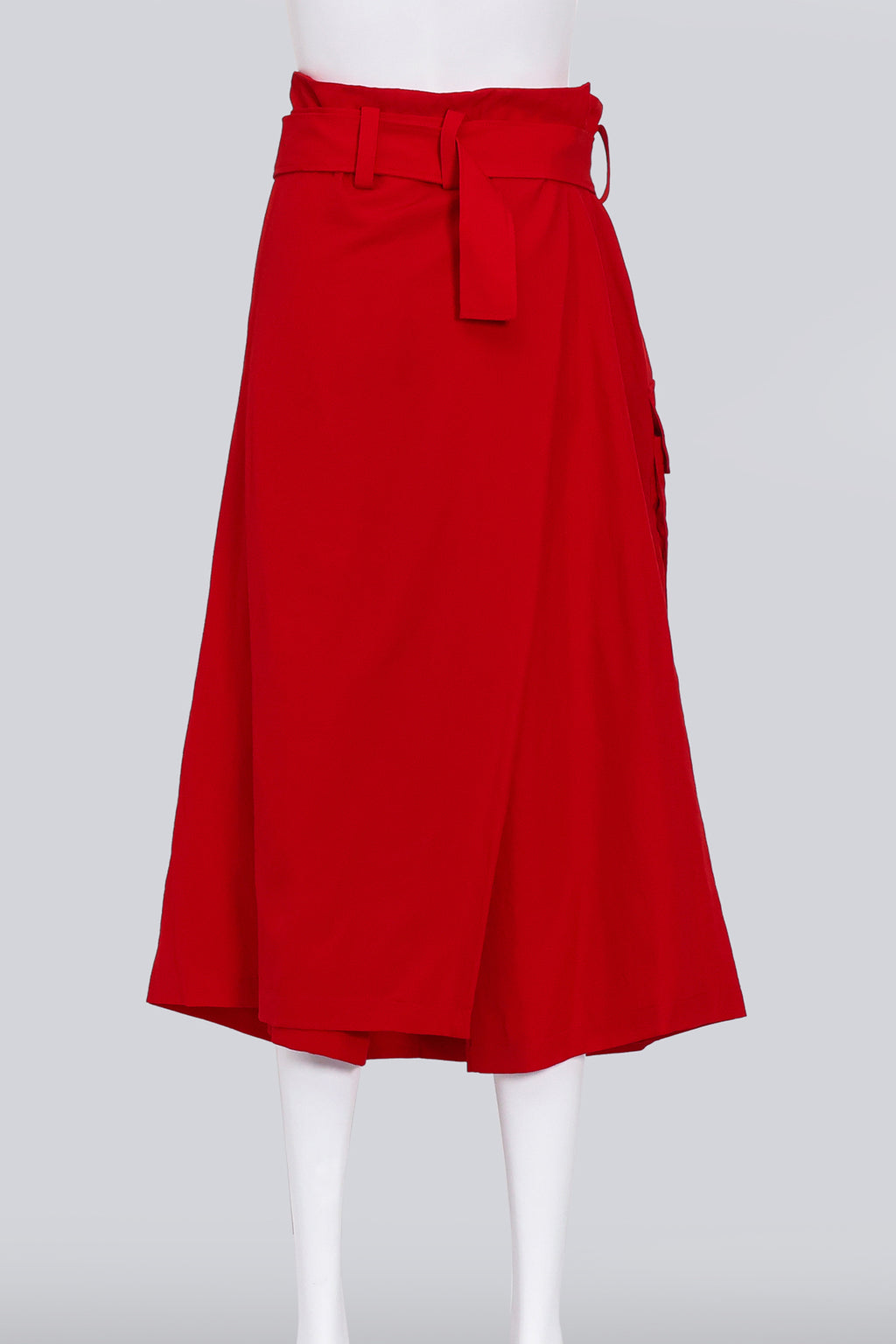Y'S YOHJI YAMAMOTO - A RED BELTED CARGO SKIRT