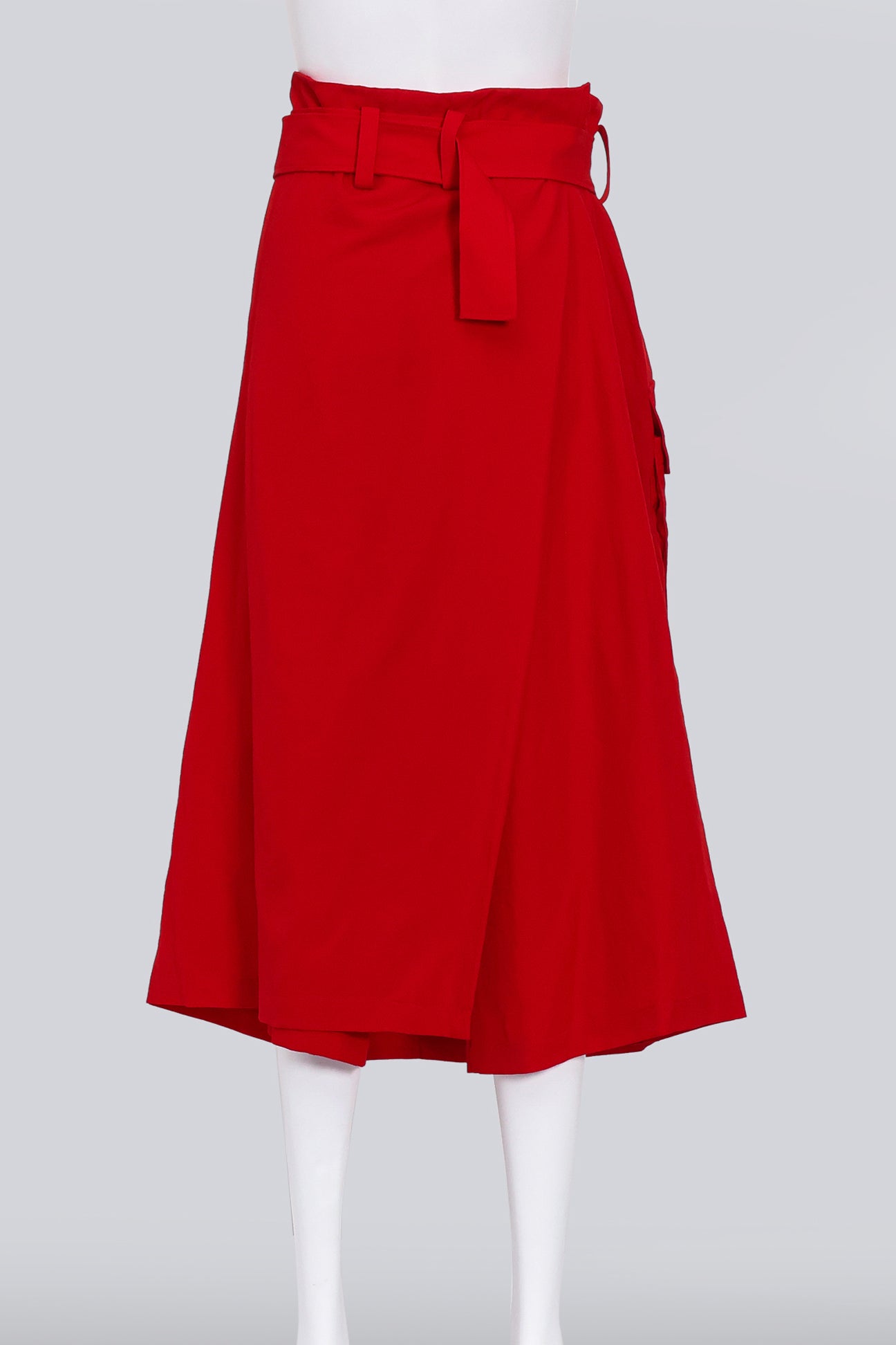 Y'S YOHJI YAMAMOTO - A RED BELTED CARGO SKIRT