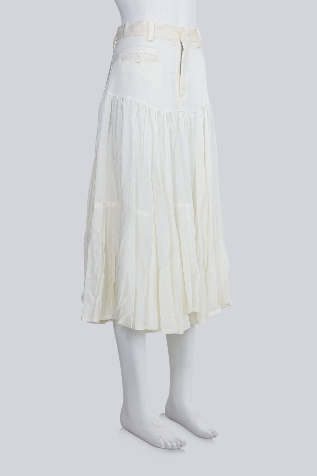 Y'S - A SHEER WHITE COASTAL LAYERED SKIRT