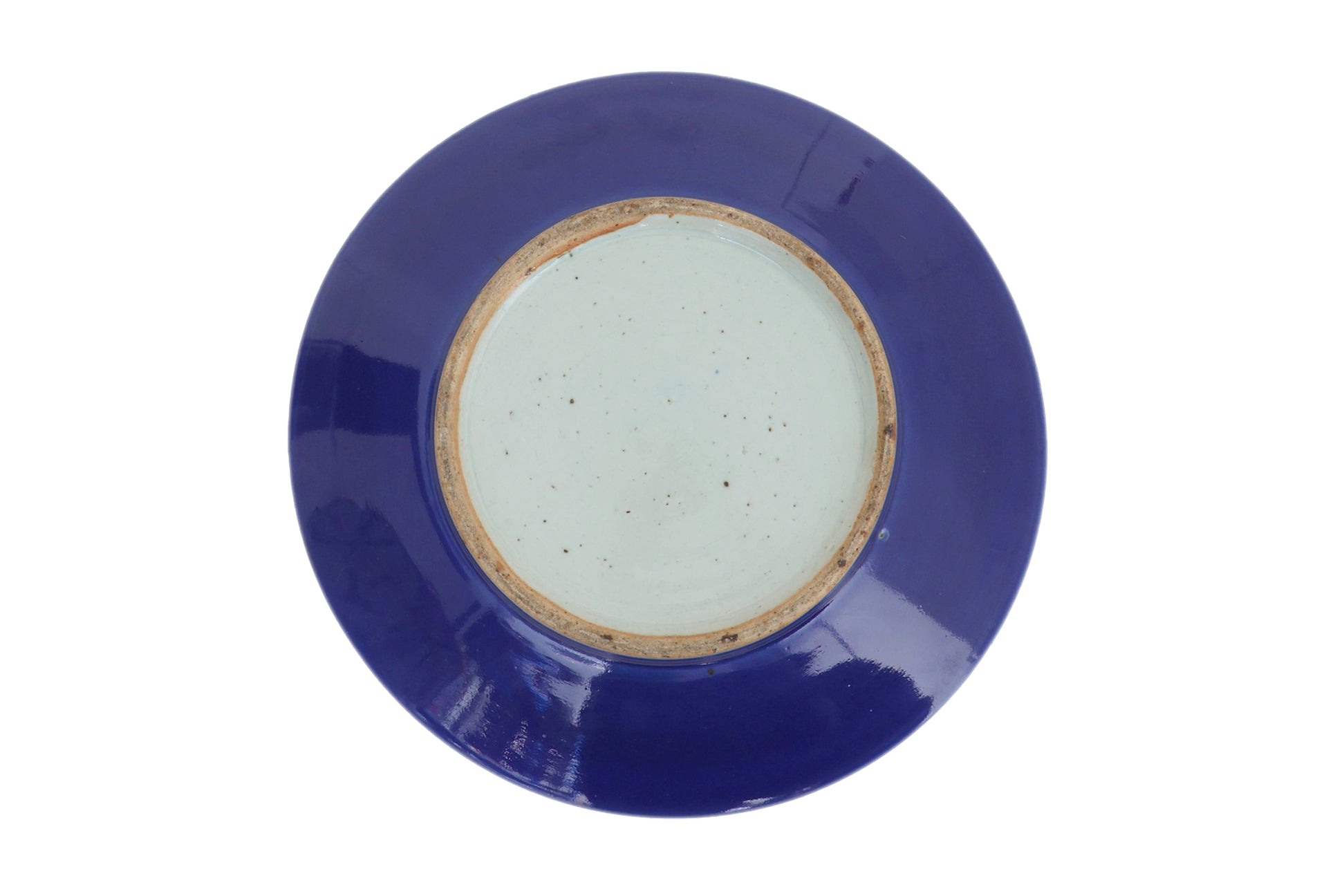 A FAMILLE ROSE CANTON BOWL AND A MONOCHROME BLUE DISH