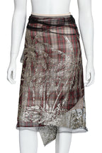 N°21 - A TULLE AND SILK LINED PLAID SKIRT WITH PALM TREE SEQUIN EMBELLISHMENT