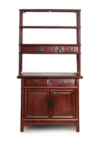 A CHINESE RED LACQUERED DISPLAY CABINET