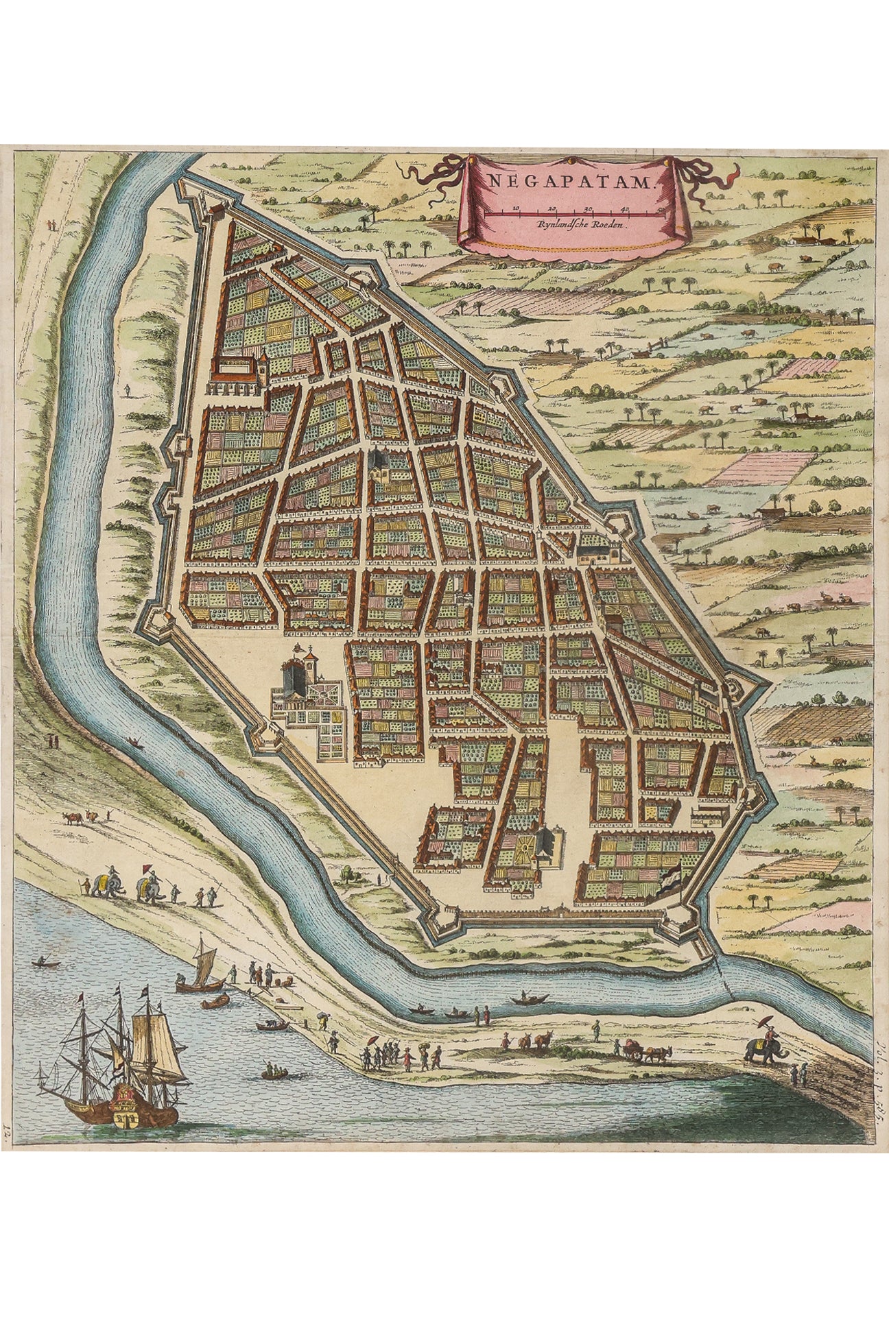 A GROUP OF FOUR ENGRAVINGS OF INDIAN TOWNS AND FORTS, JOHAN NIEUHOFF, 1732