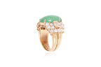 A HIGHLY TRANSLUCENT TYPE A JADEITE AND DIAMOND RING