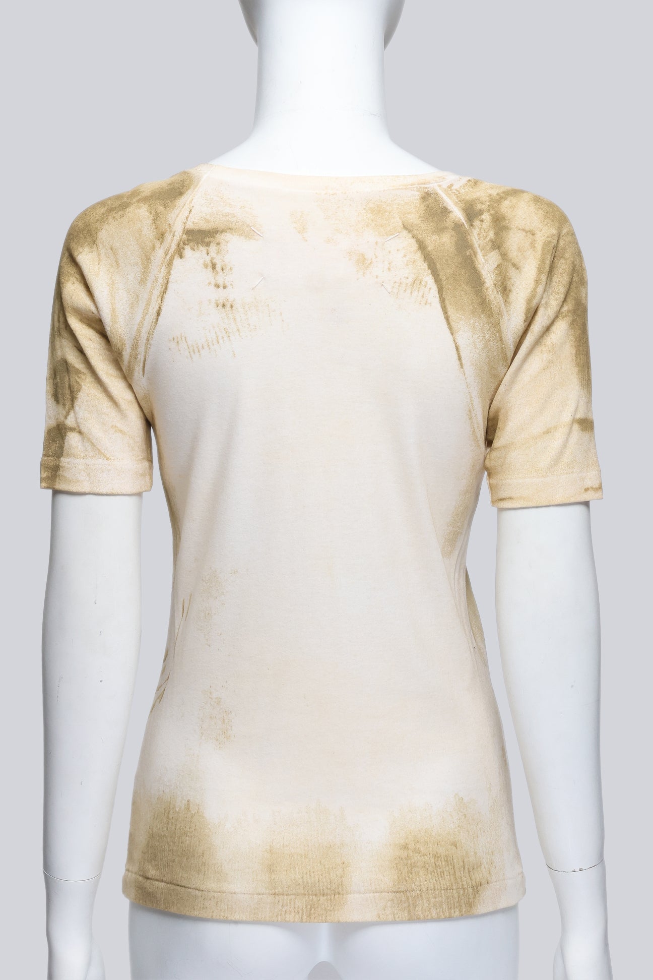 MAISON MARTIN MARGIELA - A COTTON DISTRESSED 'STAIN' PRINT T-SHIRT