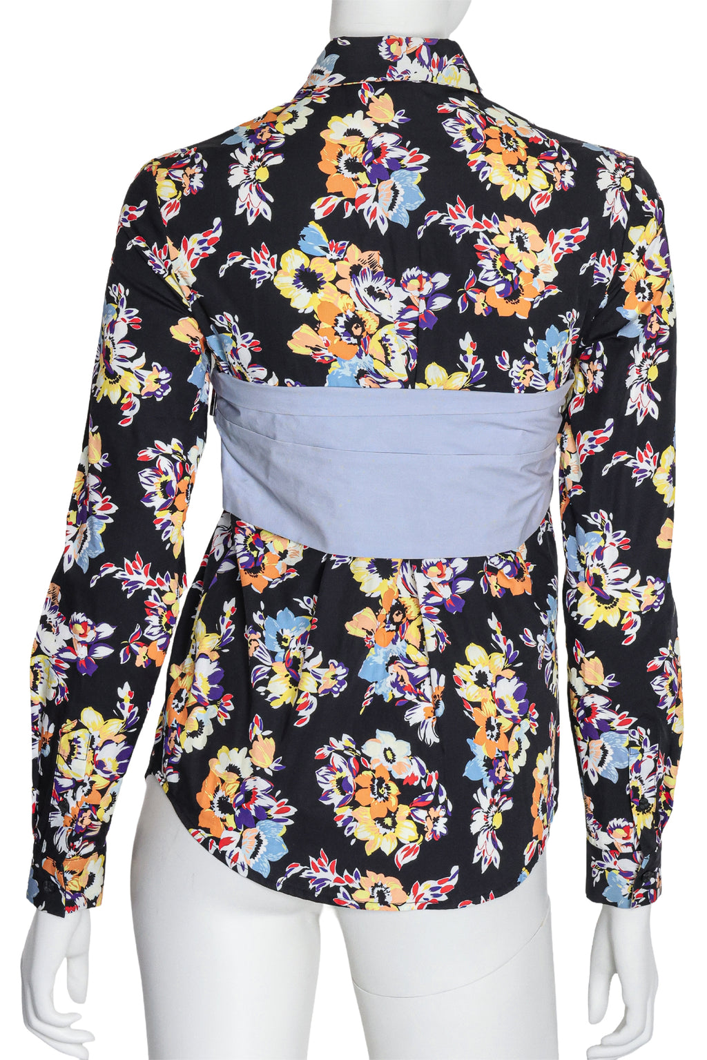 MSGM - A FLORAL PRINT SHIRT WITH WRAP AROUND DETAIL