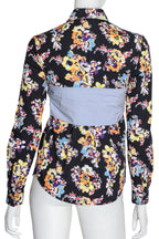 MSGM - A FLORAL PRINT SHIRT WITH WRAP AROUND DETAIL