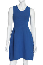 CALVIN KLEIN COLLECTION - A BLUE KNITTED DRESS