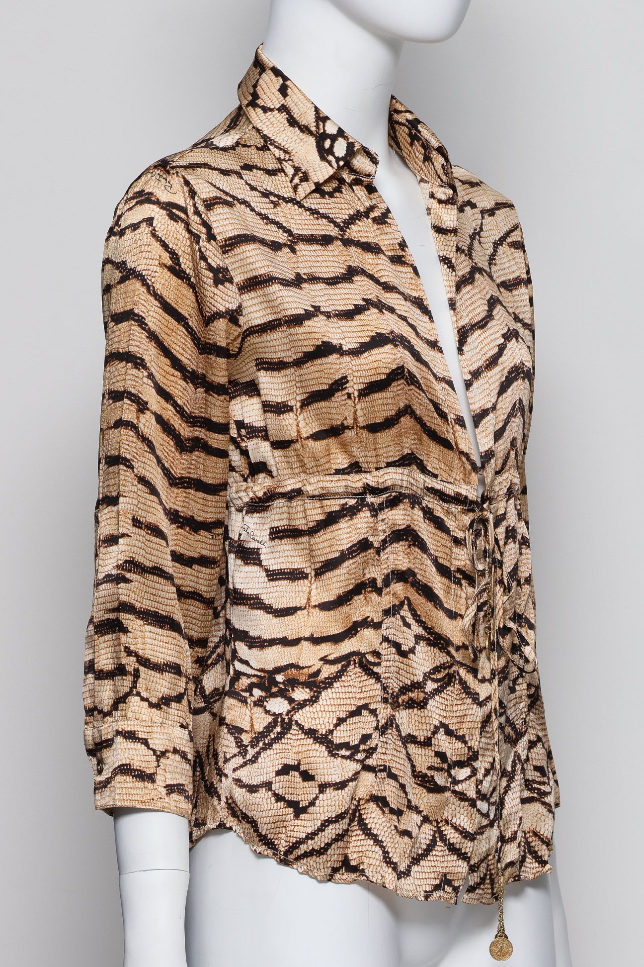 ROBERTO CAVALLI - A SILK SNAKESKIN BLOUSE