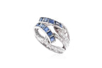 A SAPPHIRE AND DIAMOND RING