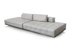 A MINOTTI CONTEMPORARY TWO PIECE LEATHER SOFA